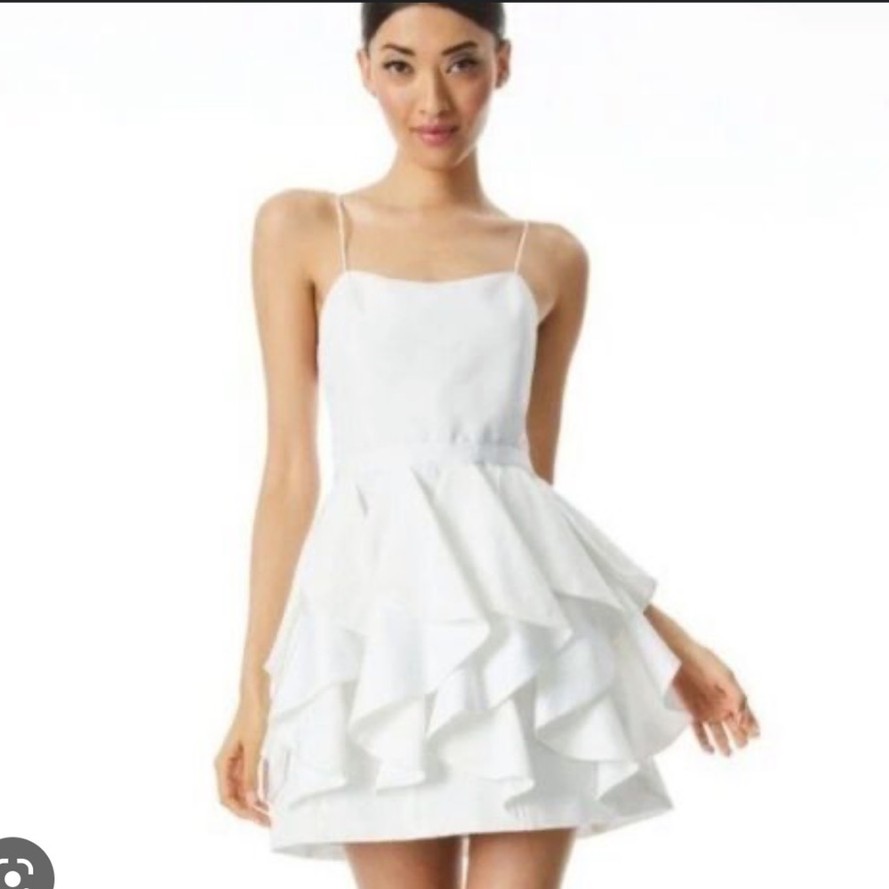 110 ALICE AND OLIVIA NADIE bustier white mini Dress NWT SIZE 12 Retail 595.00